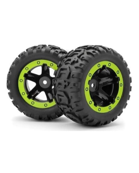 Slayer ST Black/Green - Pair Wheels and Tyres