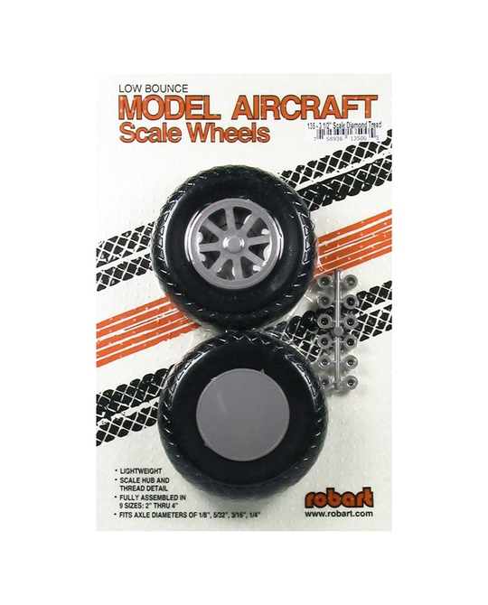 3 1/2" Scale Diamond Tread Wheels (2pc) 