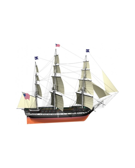 1/100 USS Constitution Wooden Ship Model