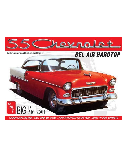 1/16 1955 Chevrolet Bel Air Hardtop Model Kit - AMT1452