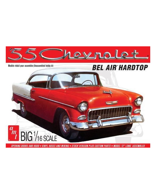 1/16 1955 Chevrolet Bel Air Hardtop Model Kit - AMT1452