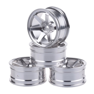 1/10 On-Road Drift Car 52mm Aluminium Alloy Wheel Rim (4pc) - Silver-wheels-and-tires-Hobbycorner