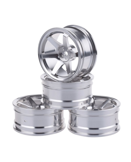 1/10 On-Road Drift Car 52mm Aluminium Alloy Wheel Rim (4pc) - Silver