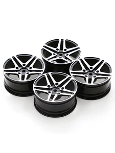 1/10 106 Drift Car 52mm Aluminium Alloy Wheel Ril (4pc) - Black-wheels-and-tires-Hobbycorner