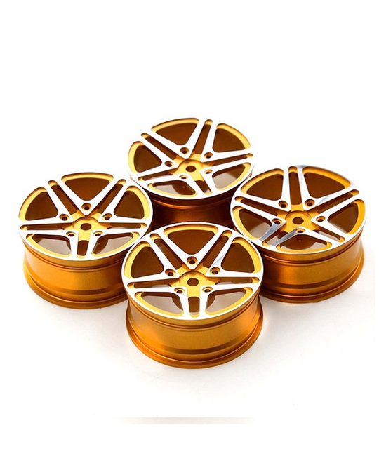 1/10 106 Drift Car 52mm Aluminium Alloy Wheel Rim (4pc) - Gold