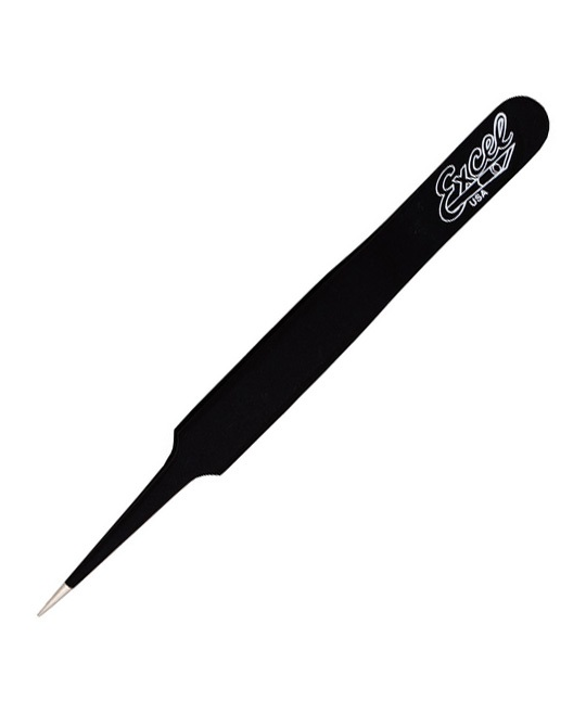 4.5 Inch Straight Point Tweezer, Black - 30421