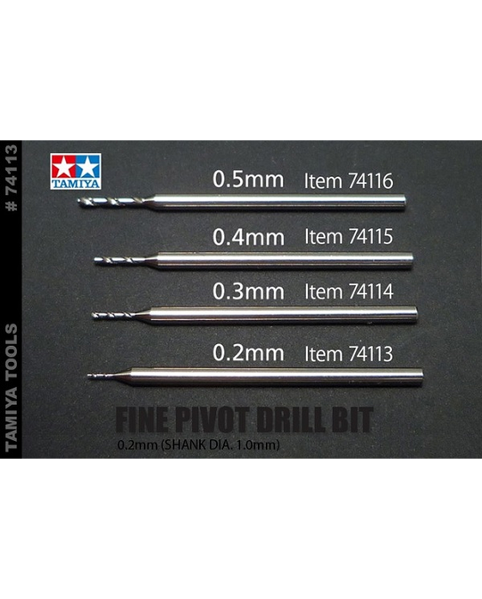 Fine Pivot Drill Bit 0.2mm Shank 1mm - 74113