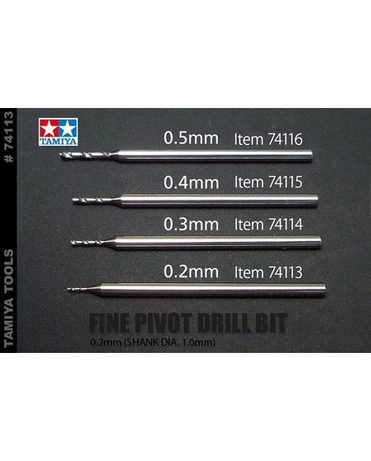 Fine Pivot Drill Bit 0.2mm Shank 1mm - 74113