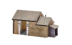 Wooden/Stone Bus Stop - R7272-trains-Hobbycorner