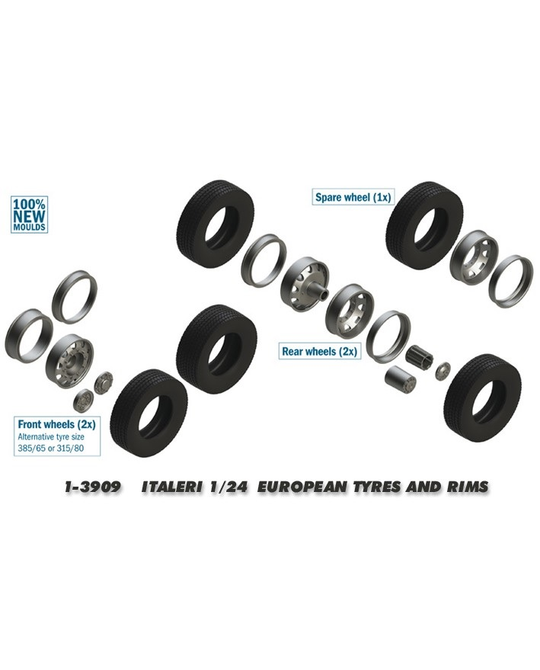 1/24 European Truck Tires and Rims - 1-3909