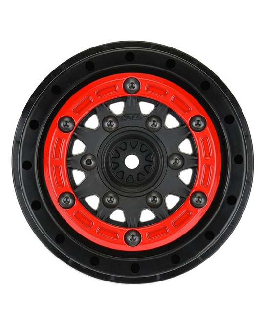 1/10 Raid Bead-Loc Fr/Rr 2.2/3.0 SC Wheels (2) Red/Black