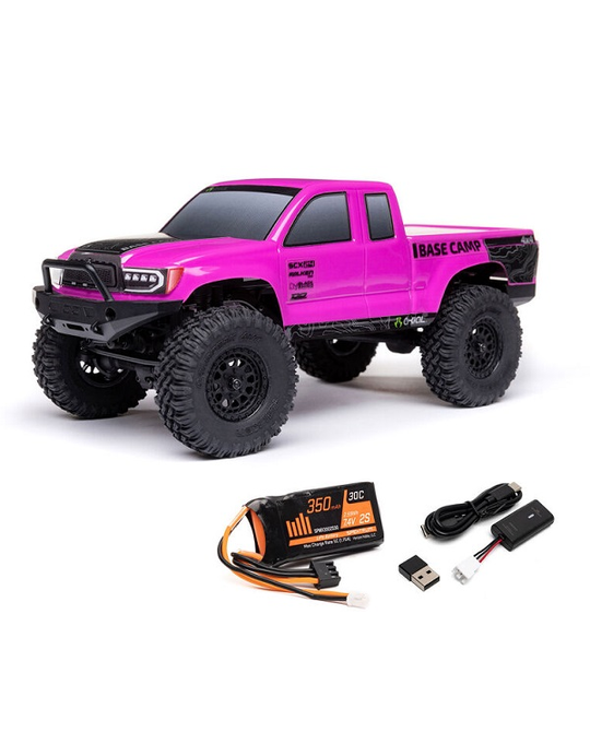 1/24 SCX24 Base Camp 4x4 Rock Crawler Brushed RTR - Pink