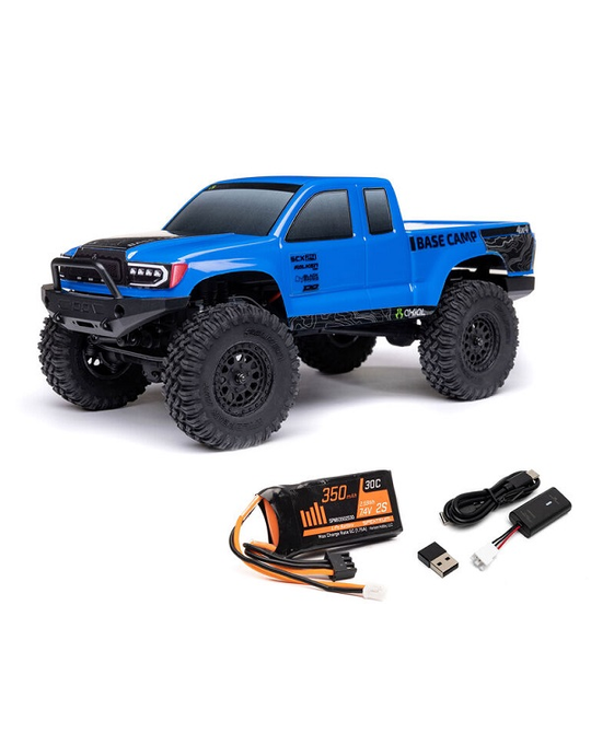 1/24 SCX24 Base Camp 4x4 Rock Crawler Brushed RTR - Blue