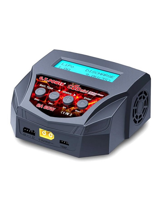 C6D Mini AC Charger, 6A 60W, 2-4S LiPo