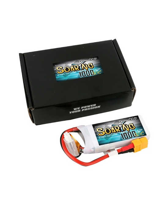 1000mAh 2S 7.4v 30C JST plug - Soaring Series - 70x34x11mm 63g
