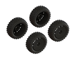 dBoots 2-HO Tire Set Glued (Black) (2 Pairs) Typhon Grom-wheels-and-tires-Hobbycorner