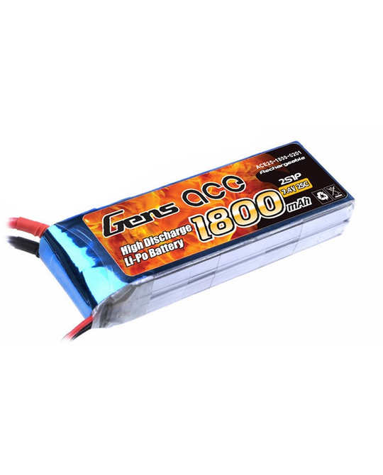 1800mAh 2S 7.4v 45C 90x30x17mm 103g With EC3
