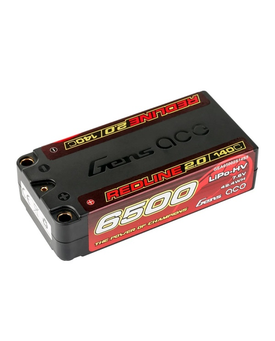 Redline 6300mAh 2S 7.4v Drag Lipo 138x46x25mm 300g 8mm Bullet