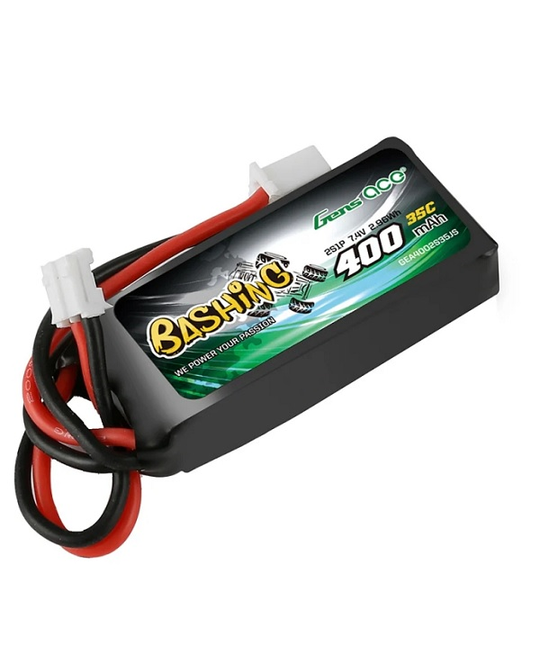 2S 7.4 400mAh 35C Lipo - SCX24 42x19x12mm 18g JST-PHR Plug