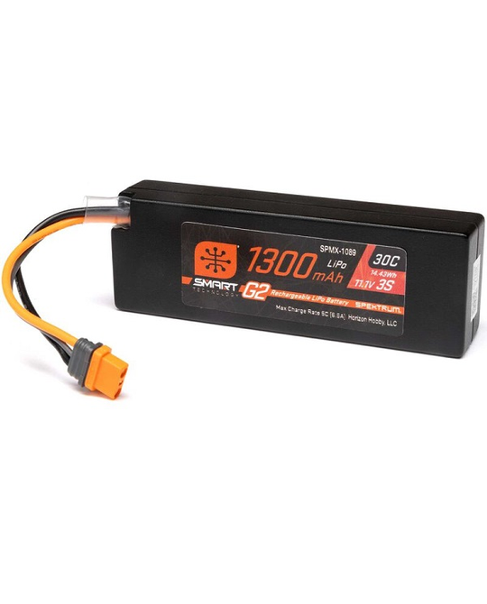 1300mAh 3S 11.1v 30C Smart G2 LiPo Battery - IC2