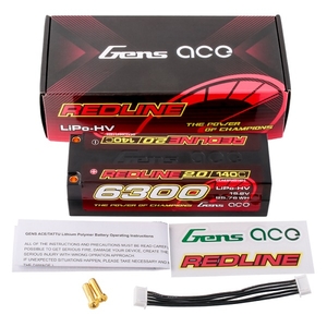 Redline 2.0 6300mAh 4S 15.2V 140C HardCase HV 5.0mm bullet 452g 139x47x37mm-batteries-and-accessories-Hobbycorner