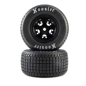 Hoosier Tires, Mounted - Soft, Black - Front or Rear (2) 22S DLM Late Model Kit Tyres-wheels-and-tires-Hobbycorner
