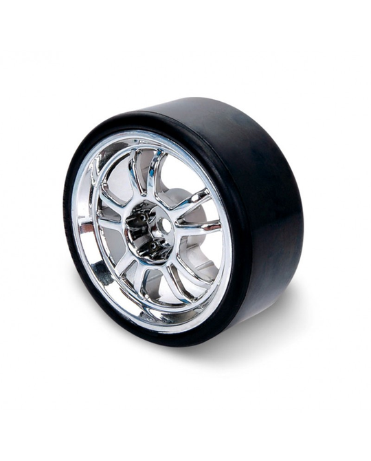10 Spoke Chrome 1- 10th Drift Wheel & Tyre Set 4 pack -  HD47