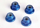 Traxxas -  1747R -  Nuts, aluminum, flanged, serrated (4mm) (blue- anodized) -  1747R