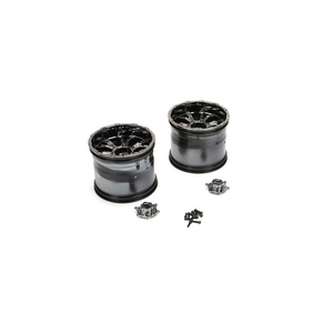 420S Black Chrome Force Wheel with cap  -  LOS44000-wheels-and-tires-Hobbycorner