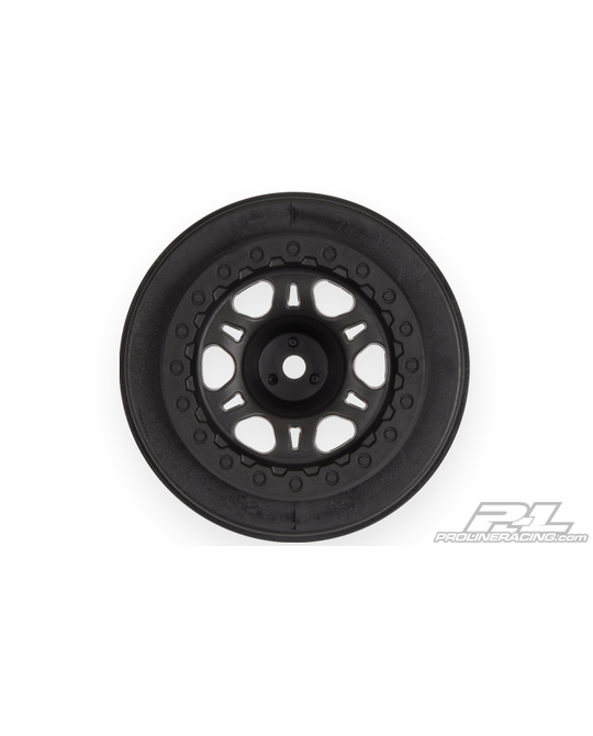 Short Course -  Split Six 2.2"/3.0" Black one- piece Wheels for Slash Rear, Slash 4x4 F/R, SCRT10 F/R & Blitz F/R -  2721- 02