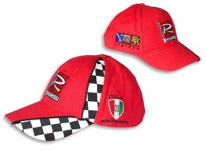 Red cap with embroidered brand -  6/29P-apparel-Hobbycorner