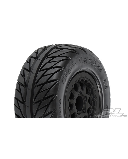 Pro-Line Racing 1167-17 Street Fighter SC 2.2/3.0 Tires Mounted on Renegade Black Wheels