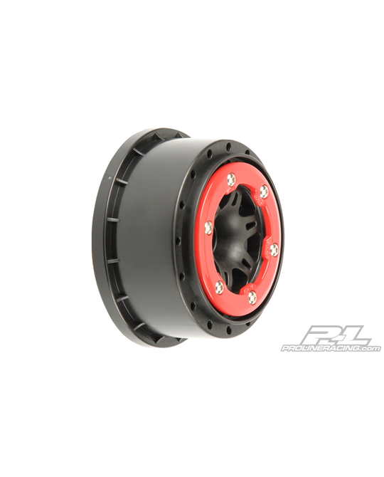 Short Course -  Split Six 2.2"/3.0" Red/Black Bead- Loc - Front Wheels - 2714-04