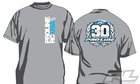 30th Anniversary Gray T- Shirt -  S -  9800- 01