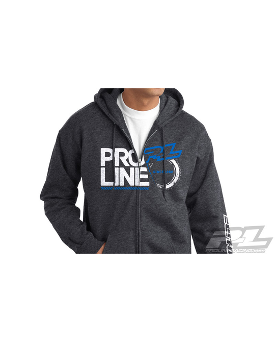 Pro- Line Stacked Charcoal Heather Zip- up Hoodie -  L -  9807- 03