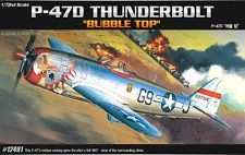 1- 72 P- 47D T- BOLT BUBBLE- TOP -  9- 12491-model-kits-Hobbycorner