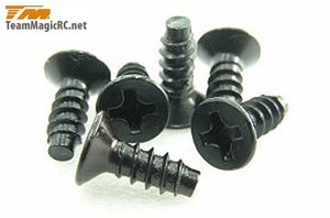 3X8mm Steel FH TP Screw (Cross Head) (6) -  116308CR-nuts,-bolts,-screws-and-washers-Hobbycorner