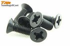 Screws -  Flat Head -  M3 x 8mm (6 pcs) -  126308CR