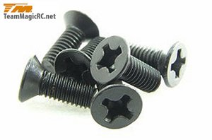 Screws -  Flat Head -  M3 x 8mm (6 pcs) -  126308CR-nuts,-bolts,-screws-and-washers-Hobbycorner
