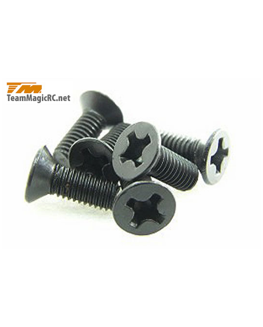 Screws -  Flat Head -  M3 x 8mm (6 pcs) -  126308CR