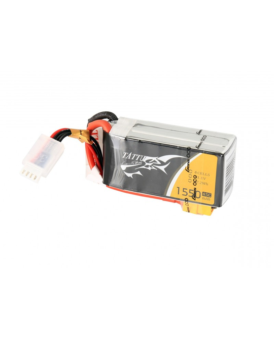 Tattu FPV 1550mAh 4S 14.8v 45C with  XT60 Plug -  TA1550- 4S45