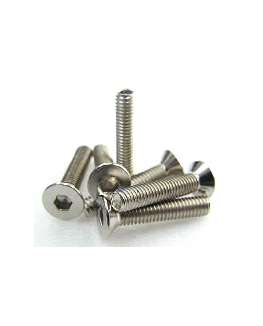 3 x 15mm Flat Head Steel Screw  -  126315