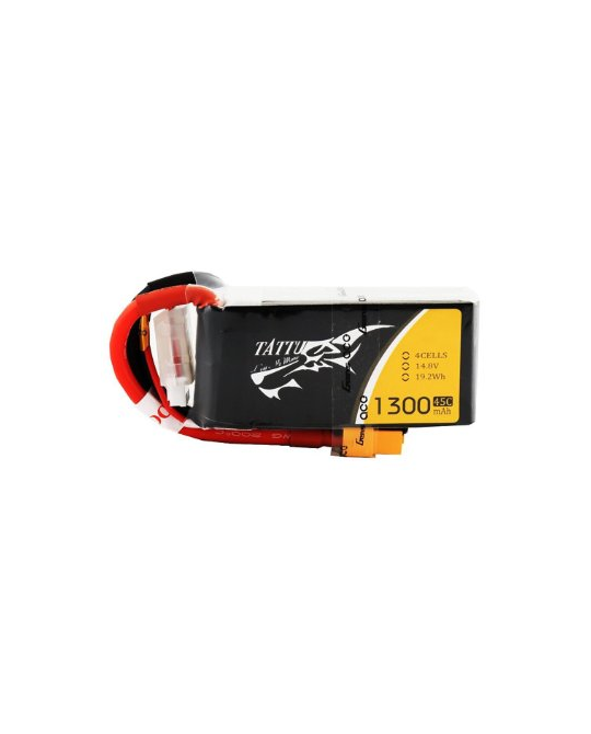 Tattu FPV 1300mAh 4S 14.8v 45C With XT60 Plug -  TA1300- 4S45