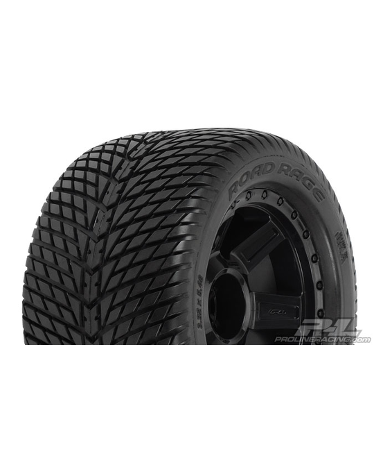 Road Rage 3.8" Traxxas Style Bead Street Tires Mounted -  1177- 11