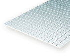 Styrene - Tile White - 15cm x 29cm x 1mm - 1.6mm Squares