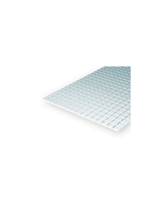 Styrene - Tile White - 15cm x 29cm x 1mm - 1.6mm Squares