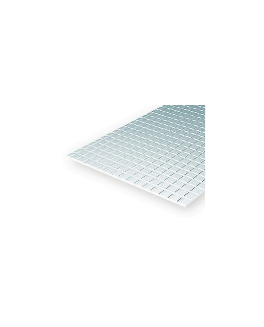Styrene - Tile White - 15cm x 29cm x 1mm - 2.1mm Squares 