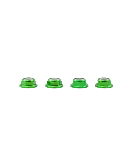 Green Aluminum Low Profile M5 Lock Nut CW 4 set -  3002